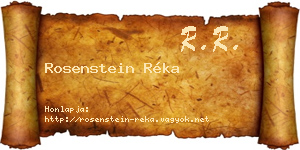 Rosenstein Réka névjegykártya